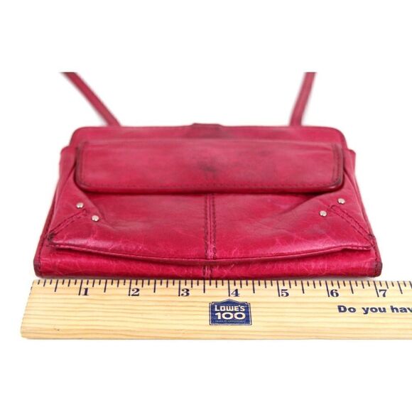 Hobo International DARK PINK GENUINE LEATHER X-BODY ORGANIZER SHOULDER BAG PURSE - Picture 11 of 14